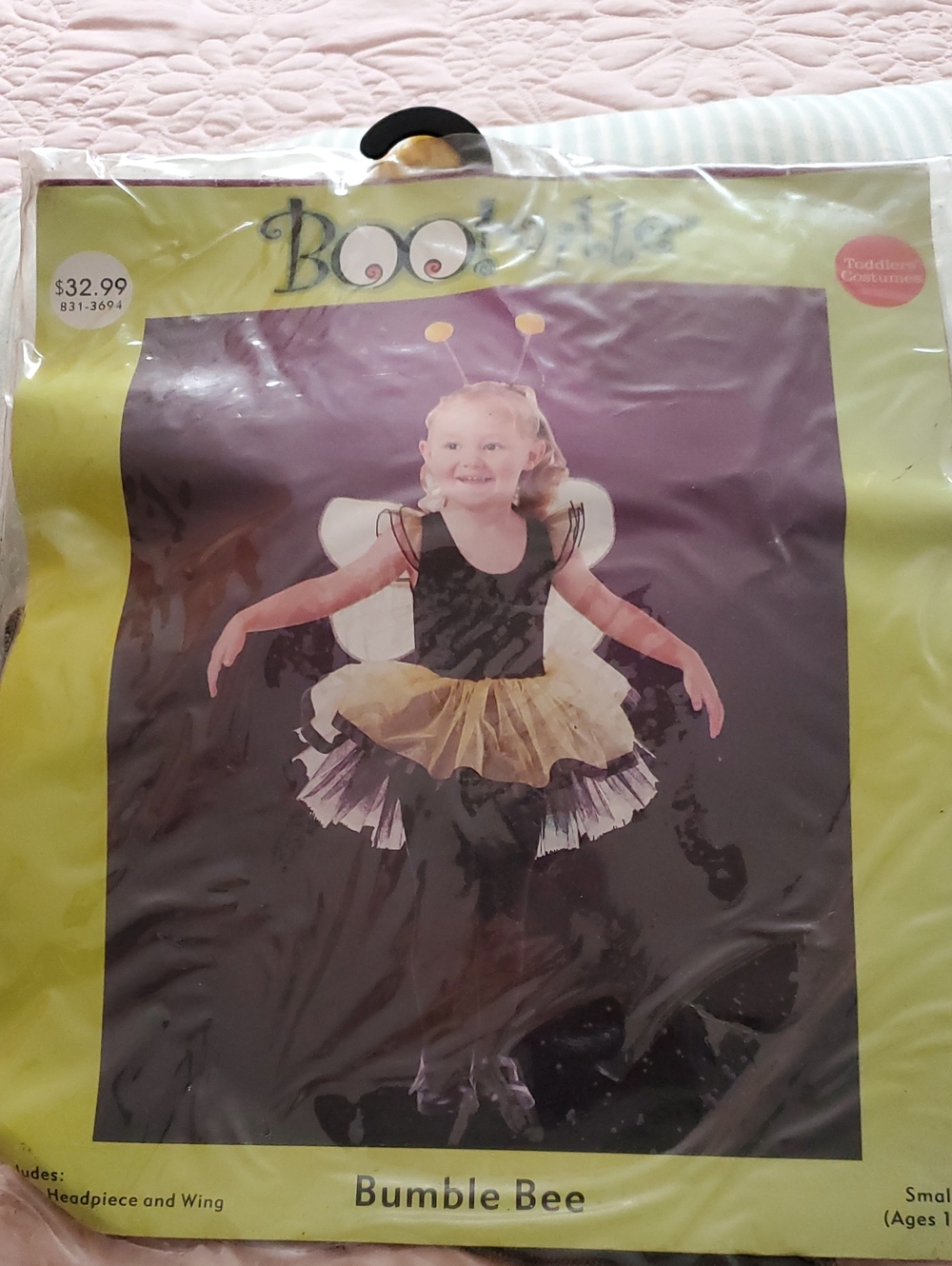 Bumble Bee Toddler Costume Dress with Wings and Headband - Yellow and Black